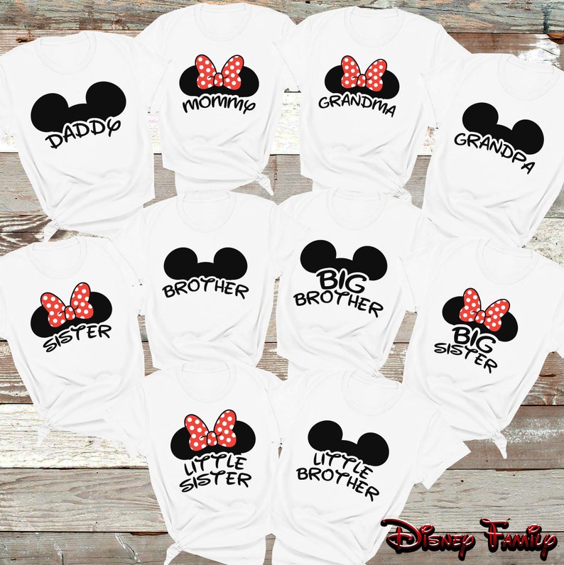 Disney Family Mom Dad Brother Sister Mickey & Minnie Disney - Etsy