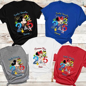 Disney Custom Shirts 2025,DisneyWorld Custom Family Shirt,DisneyLand Family Vacation Shirt,Personalized Disney Vacation T-shirts,Disney Tee