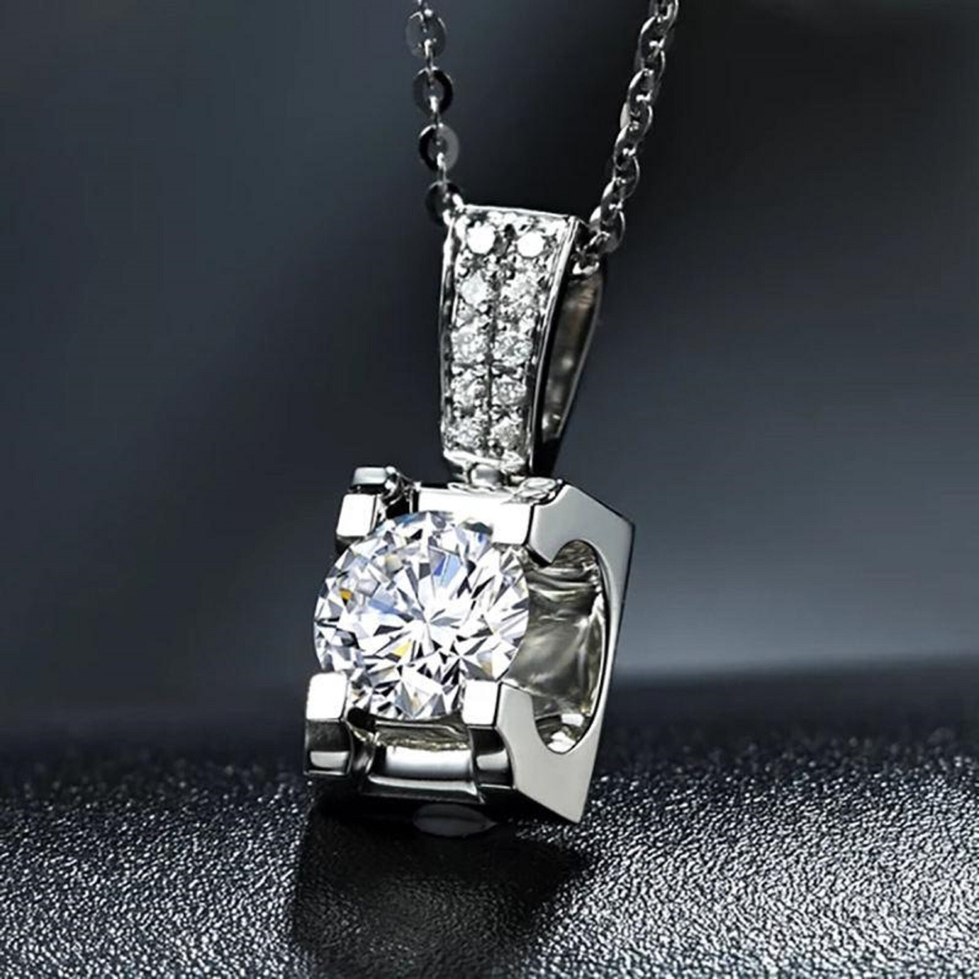 Solitaire moissanite necklace Clearance
