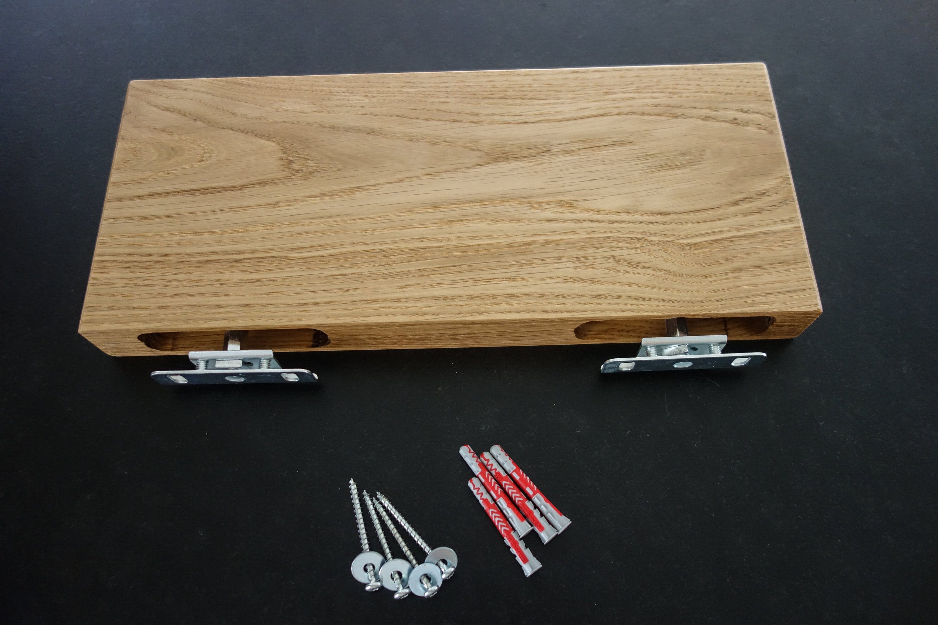 Wall shelf made of oak, wall board, incl. fastening in different sizes