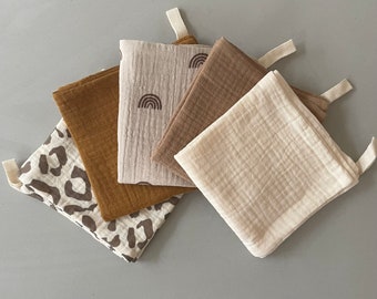 Minifolk Muslin Baby Burp Cloths Set | 4-Layer Cotton, New Baby Gift