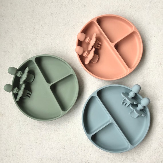 Assiette à Ventouse Pour Bébés Et Tout-petits, Assiette Divisée En Silicone  Pour Tout-petits, Assiette Portable Incassable, Passe Au Micro-ondes Et Au  Lave-vaisselle 