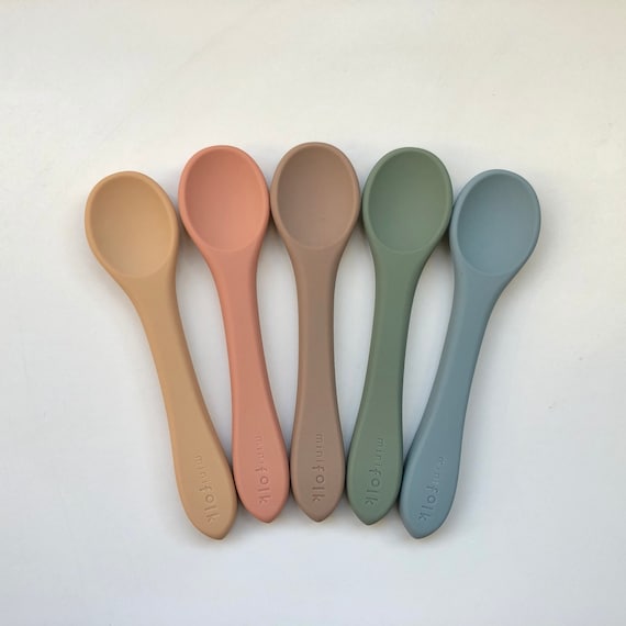 Best First Stage Baby Girls Spoons BPA Free, 4-Pack, Soft Silicone