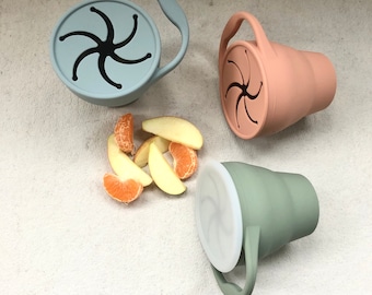 Składany silikonowy pojemnik na przekąski Minifolk | Pojemnik podróżny dla malucha