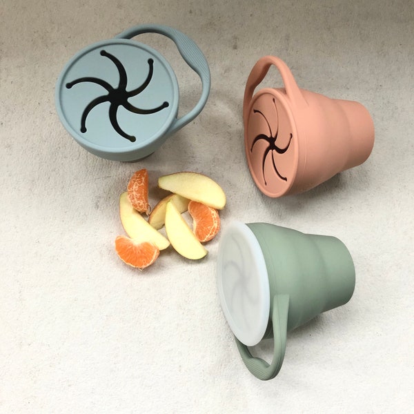 Minifolk Collapsible Silicone Snack Pot | Toddler Travel Container