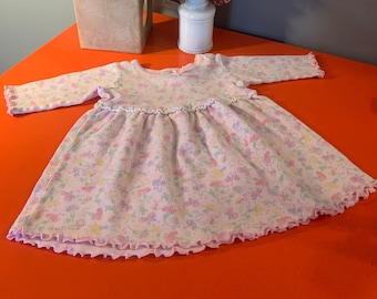 Vintage 100% Cotton Baby Dress by Flapdoodles Size 3-6 months.