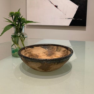 Vintage Handcrafted Stoneware Bowl: Earthy Decor, Signed J.P. (6 3/4&quot;)