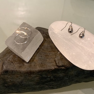 Sterling Silver Hoop and Ball Dangle Earrings
