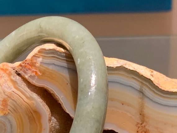 Vintage Hand Carved Jade Bangle. - image 2