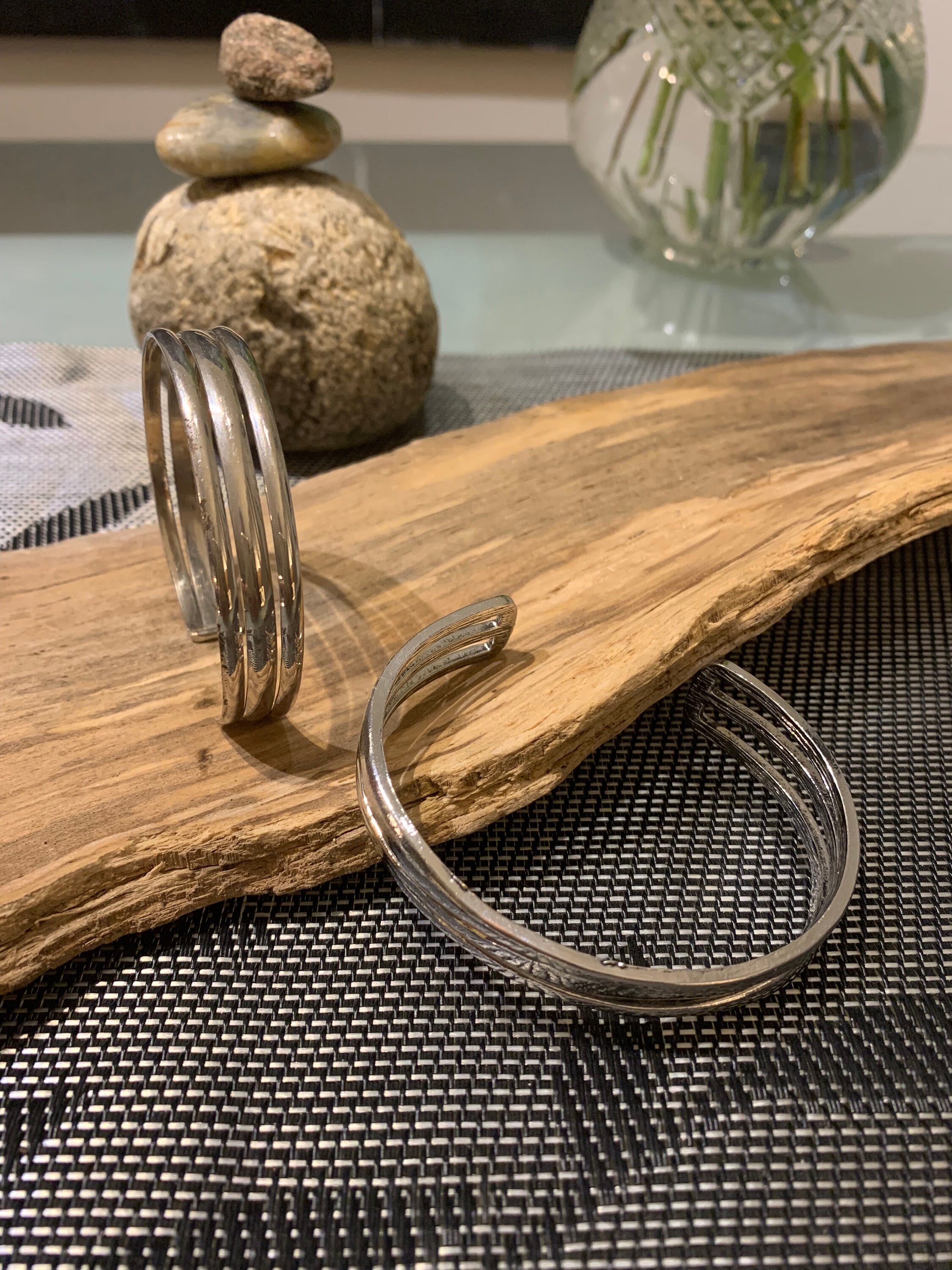 Vintage Silver Tone Cuff Bracelets, Set of 2. - Etsy