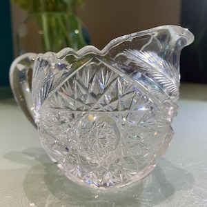 Vintage MCM Crystal Creamer. Please read the description.