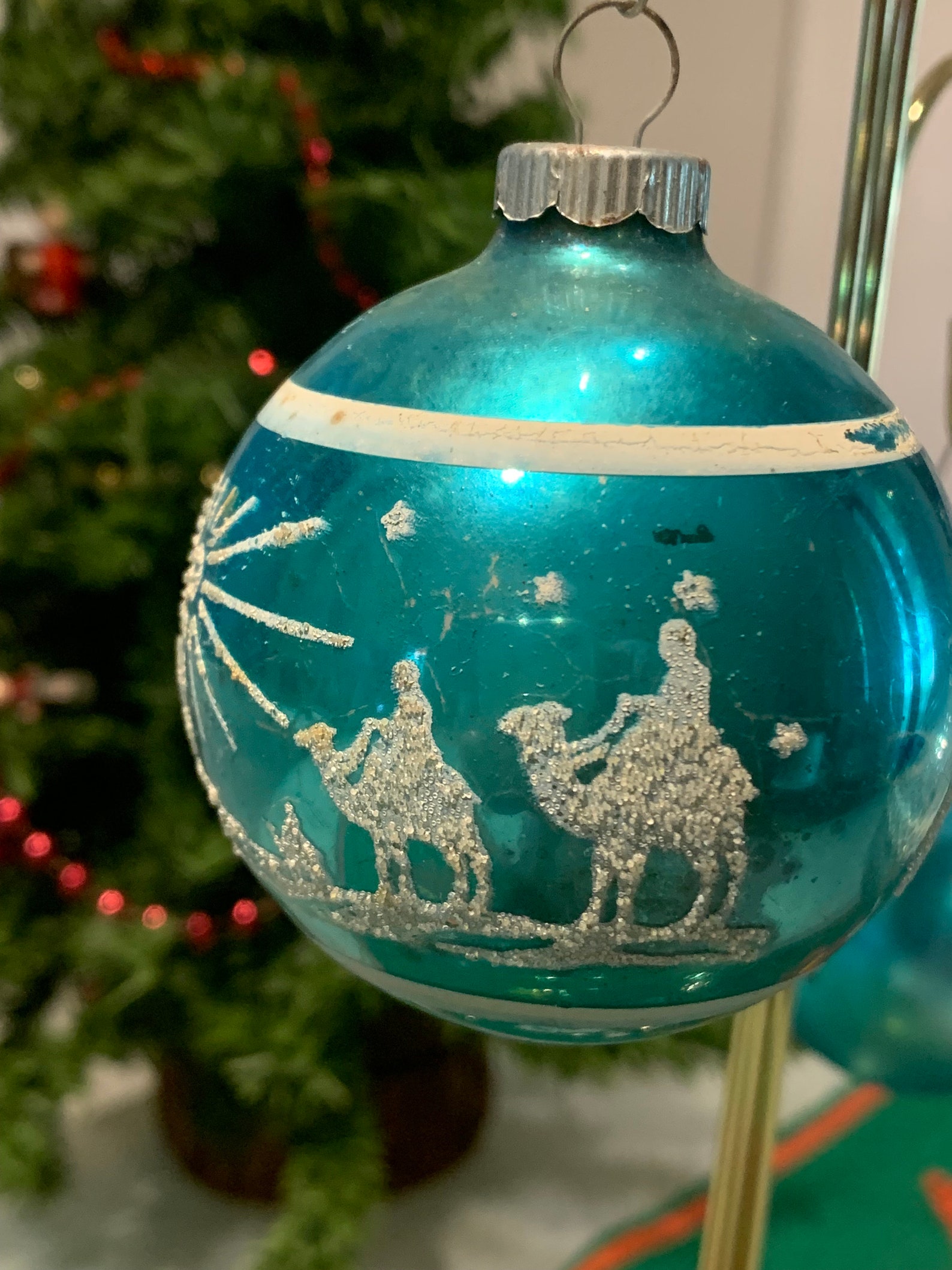 Vintage Teal/blue Mercury Glass Christmas Tree Ornaments. Etsy