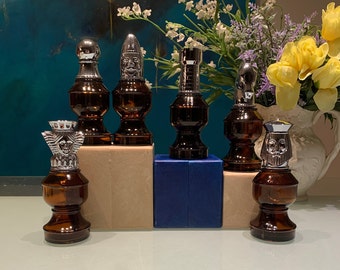 Vintage AVON Chess Pieces After Shave Empty Bottles. Circa 1970&#39;s