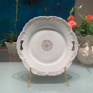 Antique Porcelain China Serving Plate with Handles. Art Deco from the 1920&#39;s.