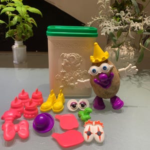 Vintage Fisher Price Crazy Clay Character Toy Set with Container. 1980.