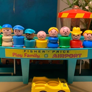 Vintage Fisher Price Play Family Deluxe Little People Airport with Extras Please Read the Description. image 9