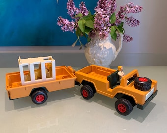 Jeu Fisher-Price Jeep Safari + Remorque + Tente - Vintage 1975, Made In USA, Occasion