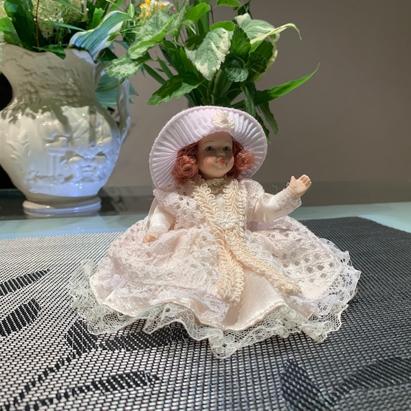 Vintage Miniature Porcelain Doll by Delton Collectibles.