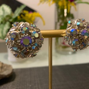 Vintage Rhinestone Clip on Earrings