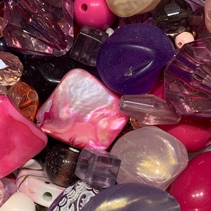 Vintage Pink Purple Bead Soup Mix. Your Choice. Please read the description.