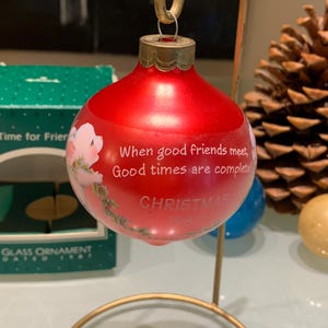 Vintage Hallmark Keepsake Ornament: &quot;Time For Friends&quot; 1987, Original Box