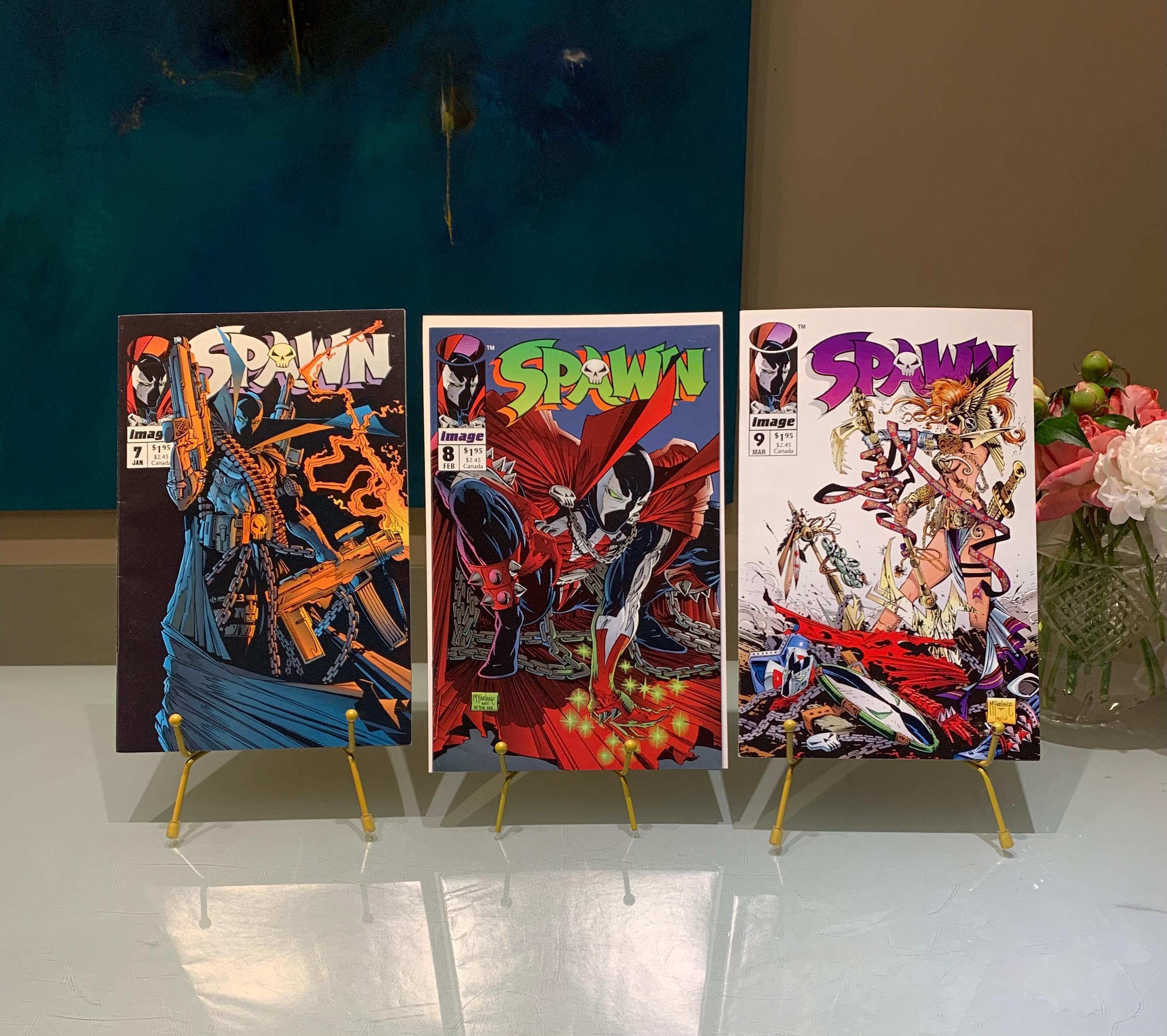 Vintage SPAWN Comics #7-#9. Includes 2 Poster Inserts and Features