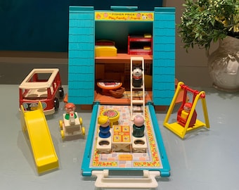 Vintage Fisher Price Little People Play Family A-Frame with EXTRAS!  PLEASE READ the Description.
