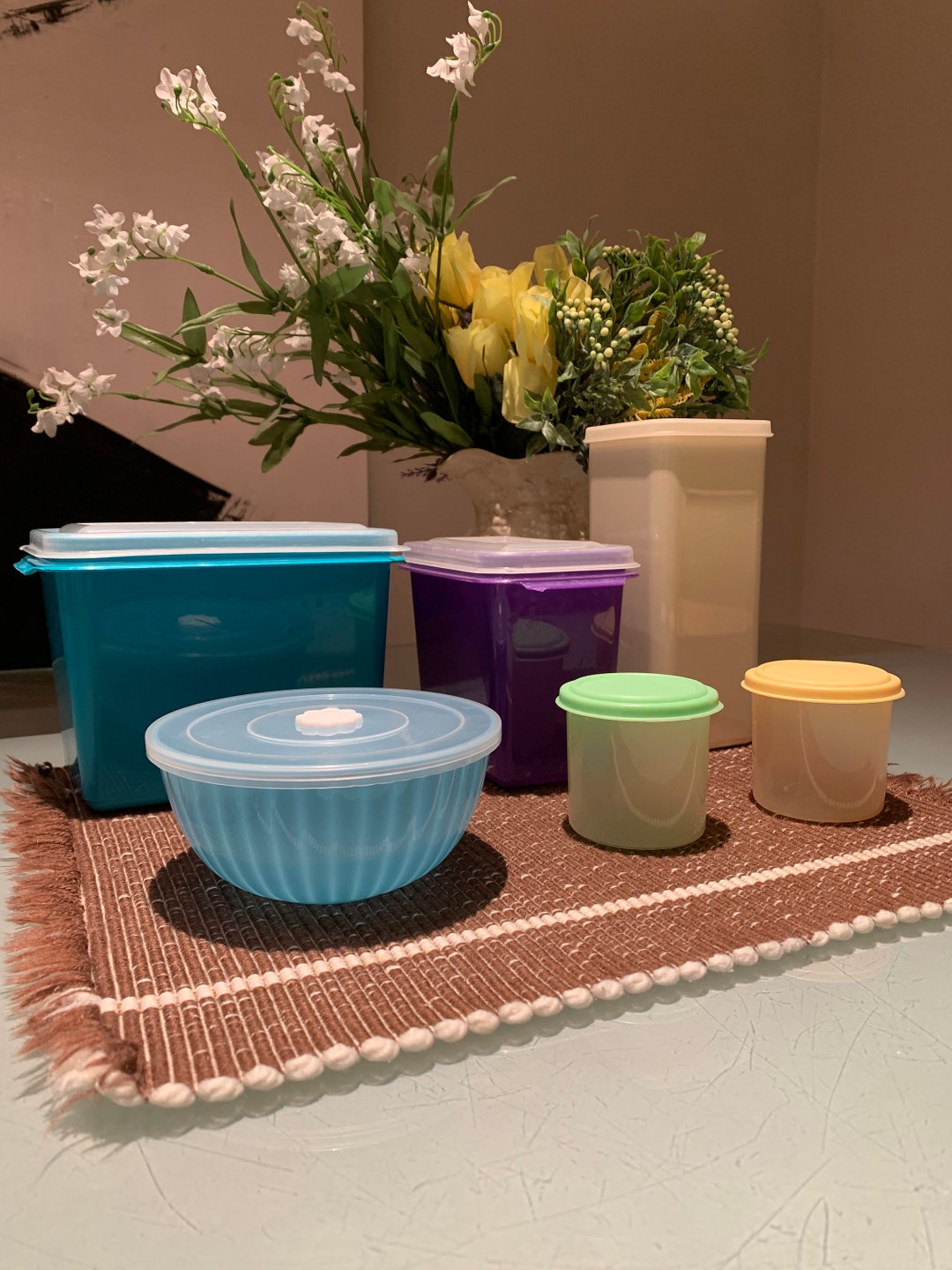 Vintage Food Storage Containers With Lids. Set of 6 Please Etsy