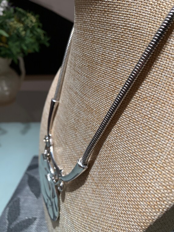 BOLD Vintage Silver Tone Statement Adjustable Nec… - image 9