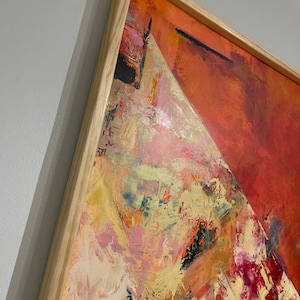 Framed Large Abstract Mixed Media Original Painting by Barbara Yeakel Of Seattle Washington. 2007