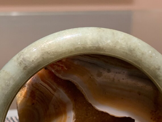 Vintage Hand Carved Jade Bangle. - image 5