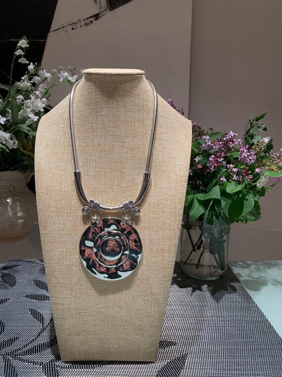 BOLD Vintage Silver Tone Statement Adjustable Nec… - image 6