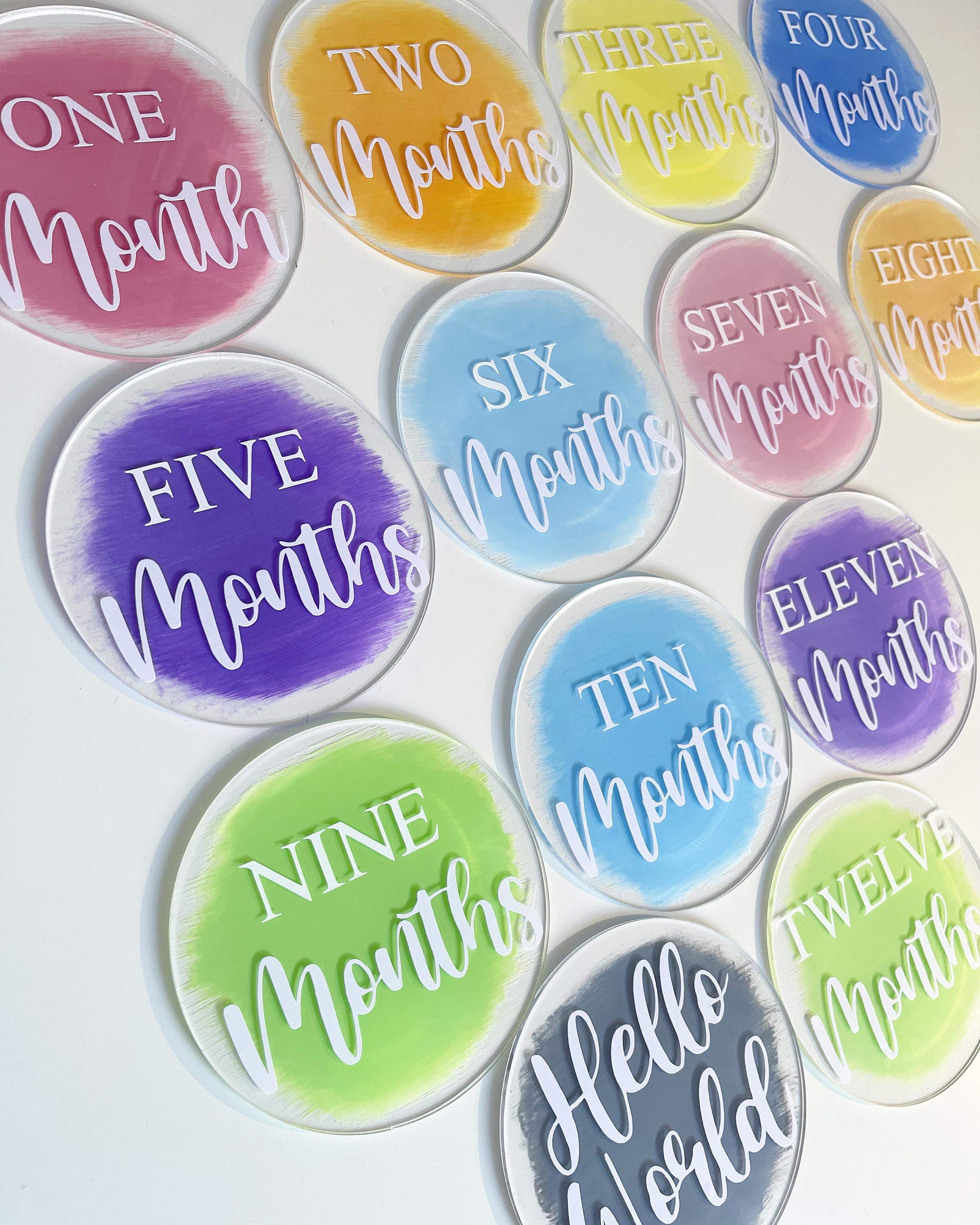 Paint Stroke Acrylic Disc Baby Monthly Milestones 13 Pack & Etsy