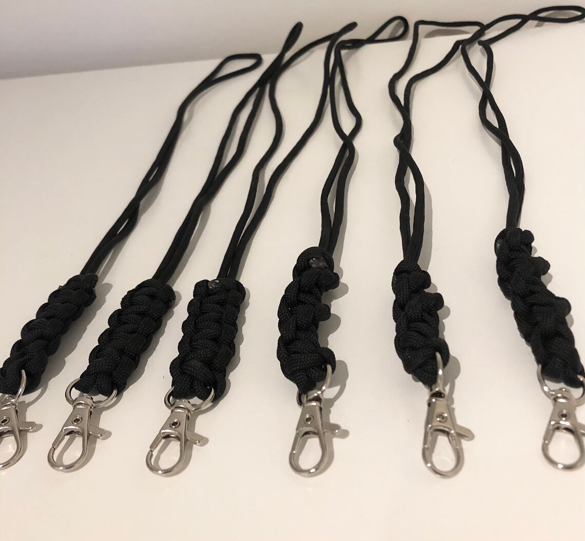 Dog whistle lanyard/ Cobra knot/ black/ training lanyard/ Etsy