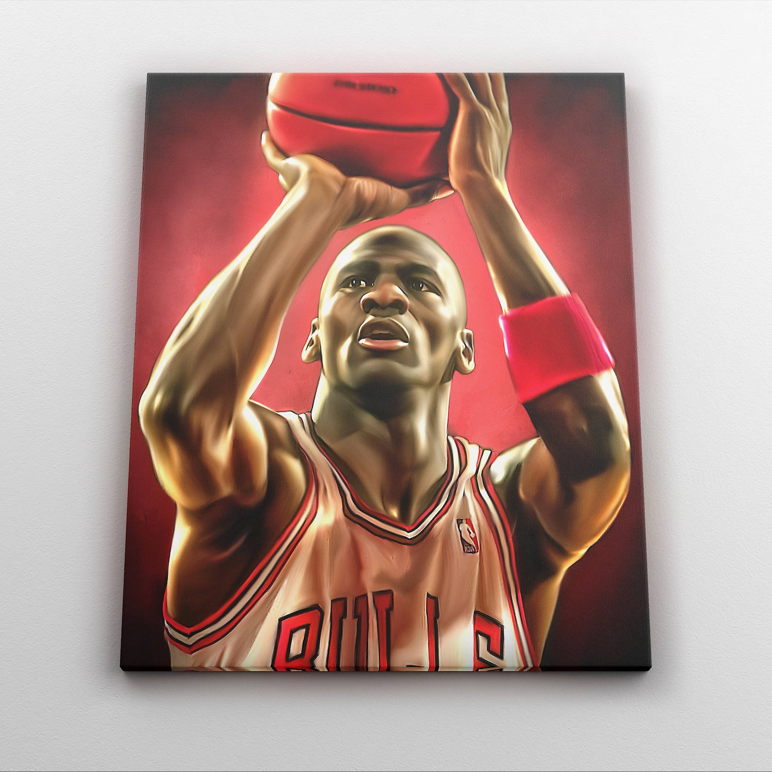 Canvas Print Michael Jordan Poster Basketball Portrait Athlete Painting Man Cave Sport Chicago