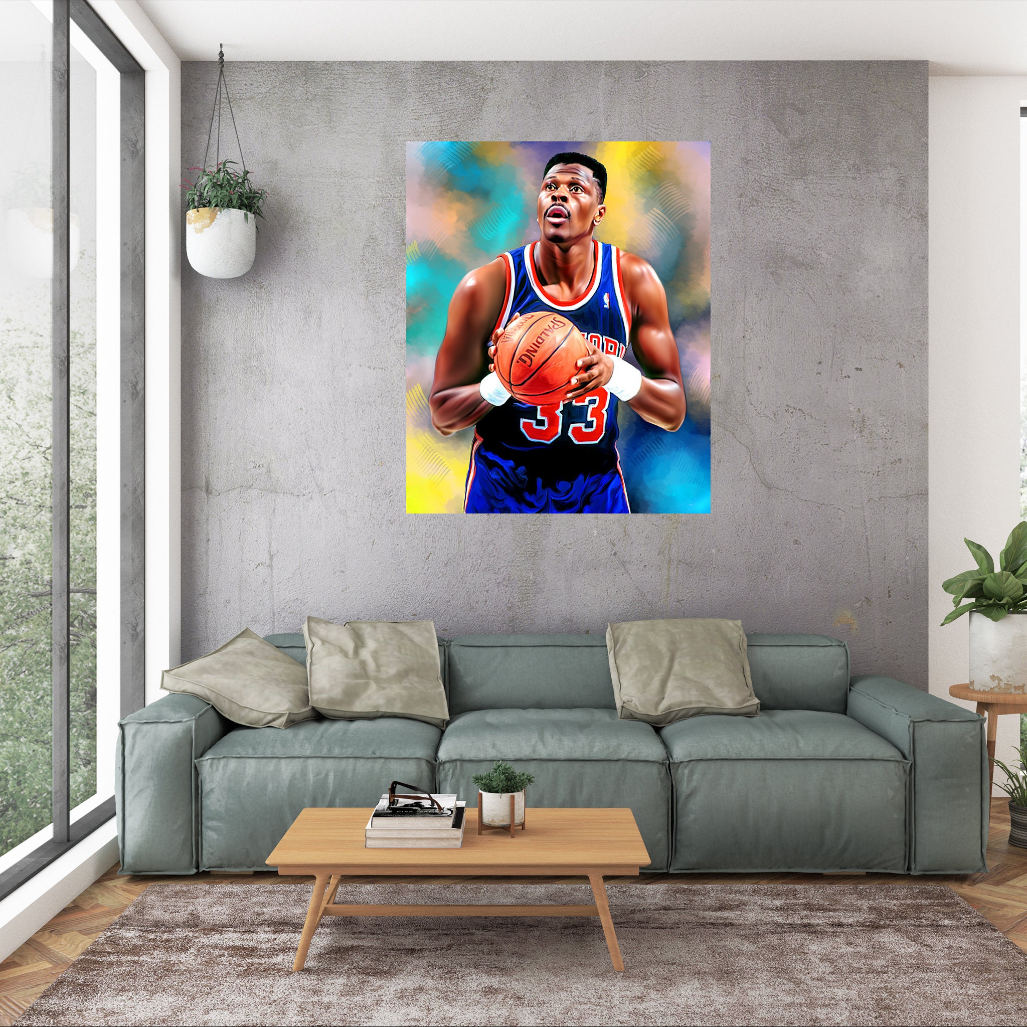 Canvas Prints Patrick Ewing Poster New York Knicks Poster Etsy