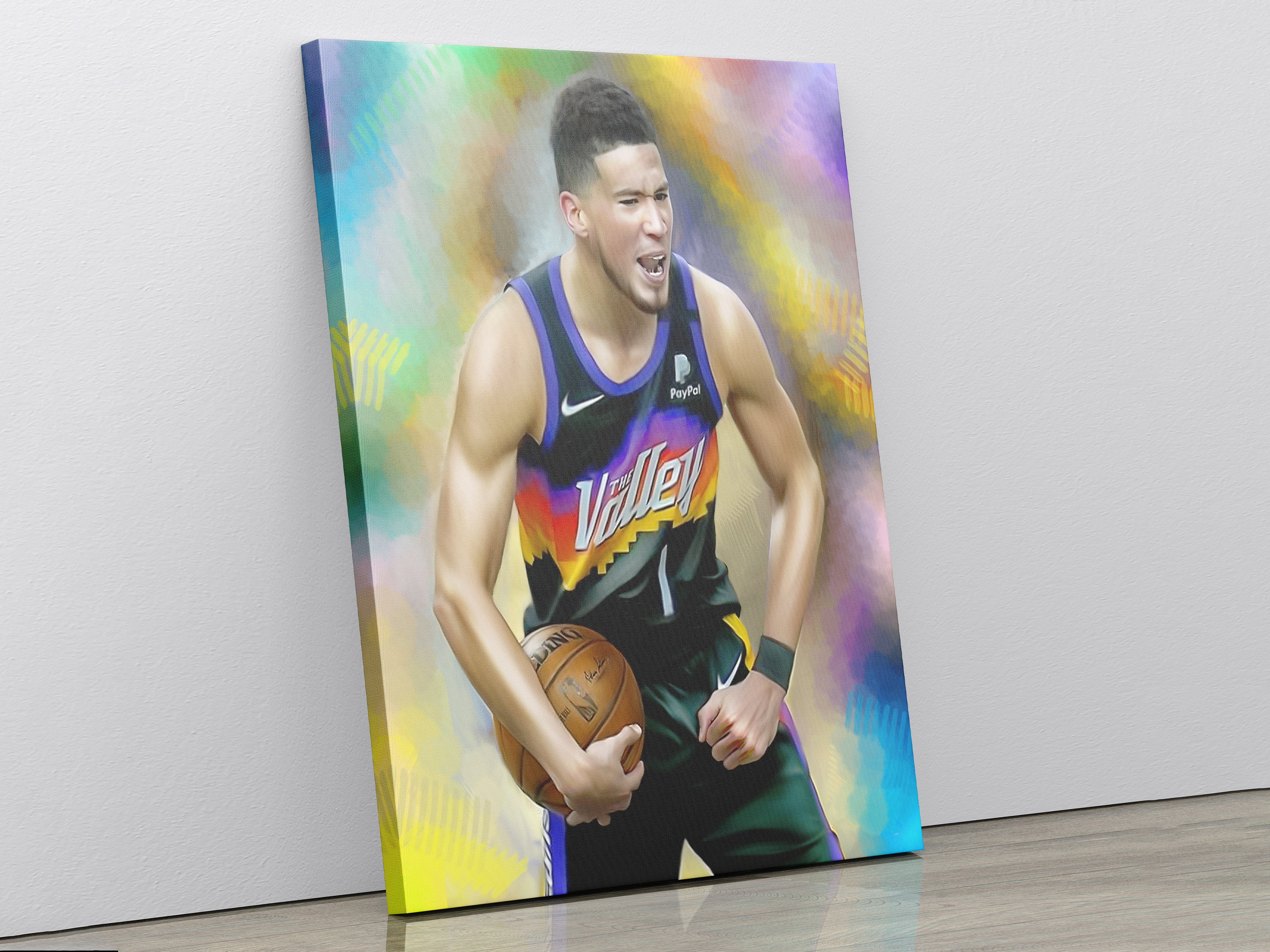  Devin Booker Poster Phoenix Suns Poster Canvas Boys Bedroom  Wall Art Decor (12x18,Framed): Posters & Prints