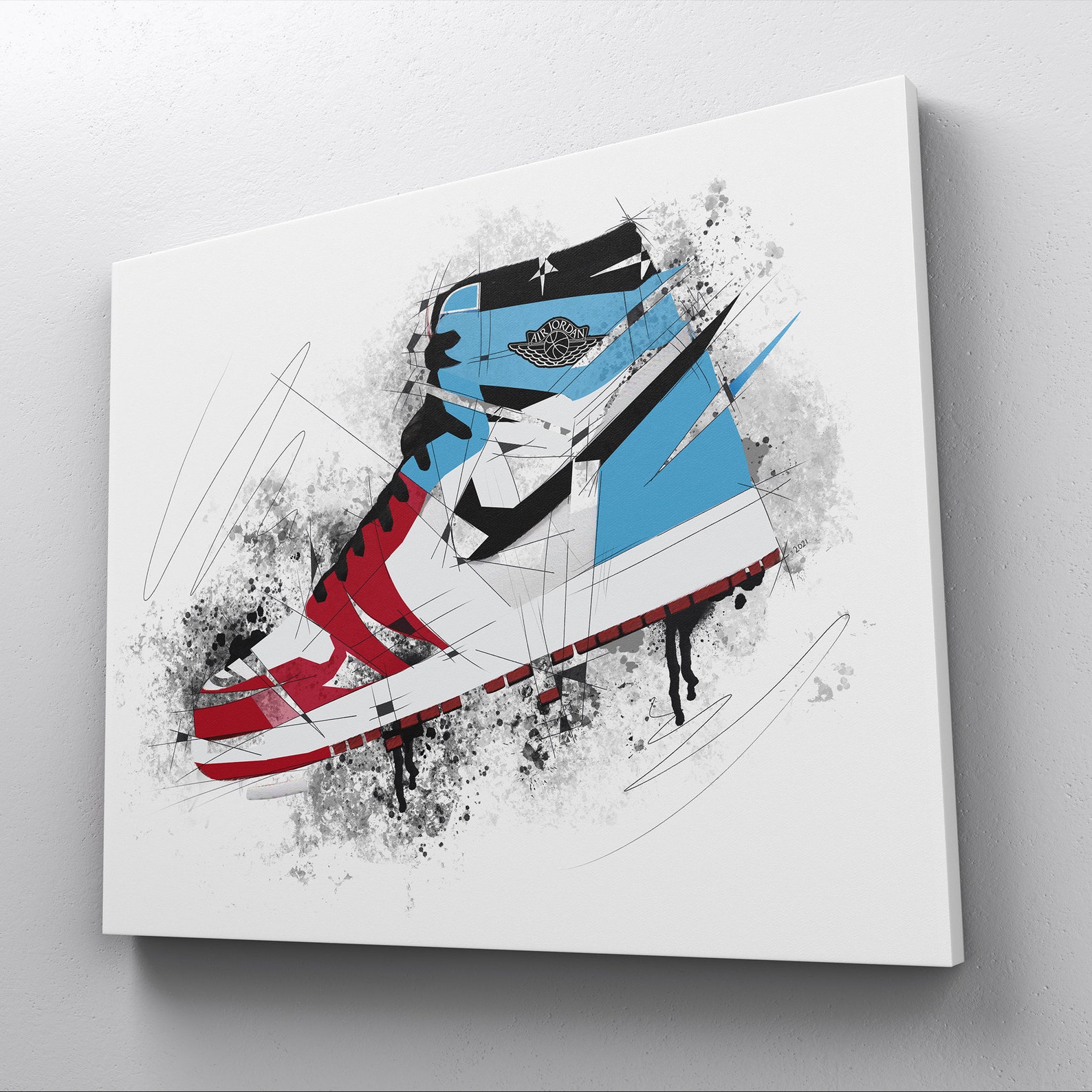 Air Jordan Canvas Print for Wall Decor Perfect Sneakers fan  Etsy