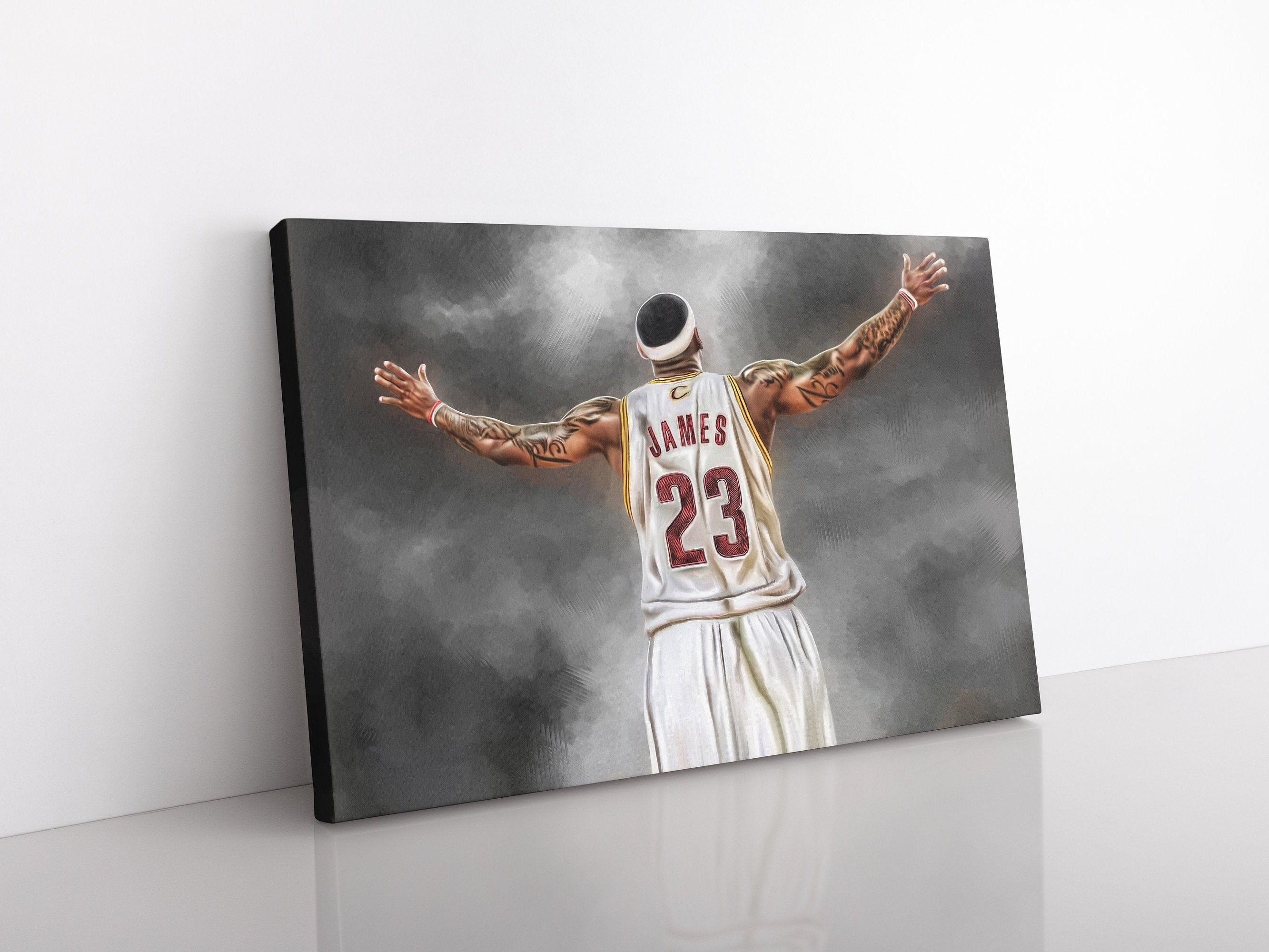 8x10inch,Framed Lebron James Basketball Poster Room Decoration Canvas Wall Art Sports Fan Poster Wall Art Canvas Large Size Printed Poster 