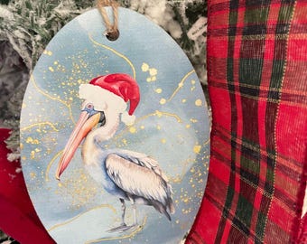 Adorno navideño de pelícano, adorno navideño cajún, adorno de Luisiana