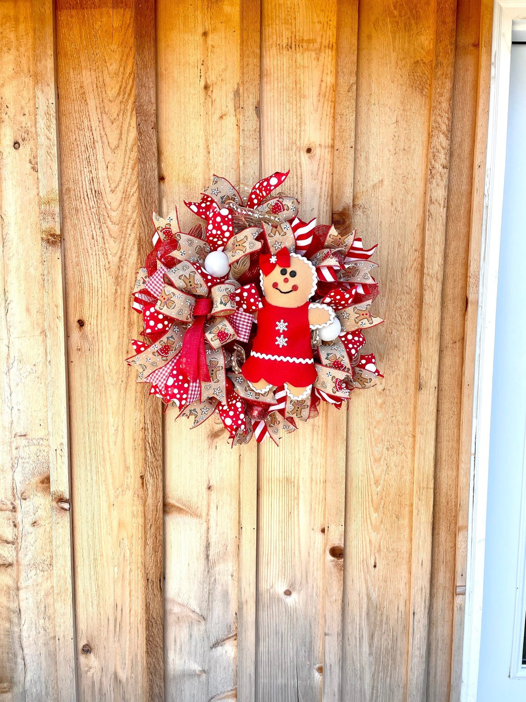 Gingerbread Wreath , Christmas Front Door , Christmas Front Porch ...