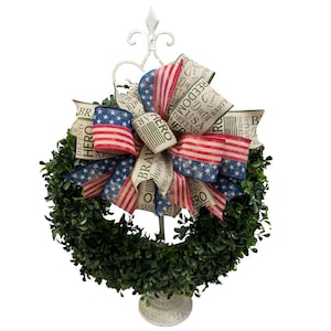 US Army wreath bow, lantern bow,  patriotic bow, USA bow, Mailbox Bow , Gift for Military Family, Basket Bow ,Deployment Bow, Veterans Bow
