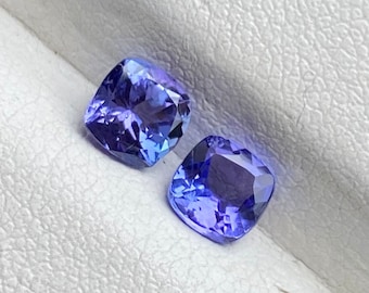 Tanzanite, Tanzanite Cushion, Tanzanite 5 MM Pair, Tanzania Tanzanite, 1.20 Carat Pair, Blue Tanzanite, December Birthstone,