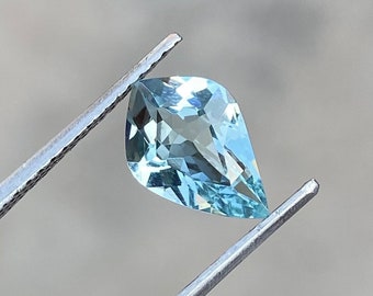 Naturlig fancy akvamarin ädelsten: 1,50 karat, ursprung i Zambia, akvablå