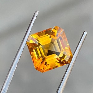 Citrine, Citrine Gemstone, Citrine Faceted, Citrine Octagon,Citrine Asscher Cut, November Birthstone, Weight - 5.20 Carat,Size - 10X10X7 MM.