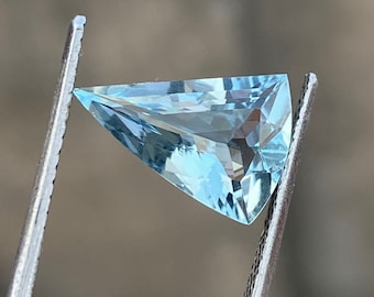 Naturlig akvamarin 2,30 ct 13 mm fancy cut mars födelsesten för ring