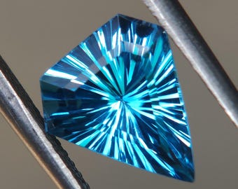 Swiss Blue Topaz Sunburst Cut Kite 11mm 3.60Ct Natural December Birthstone For Jewelry