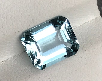 Natural Aquamarine, 9 MM Aquamarine Octagon, March Birthstone, 2.10 Carat Aquamarine, Emerald Cut Aquamarine, Aquamarine for jewellery.