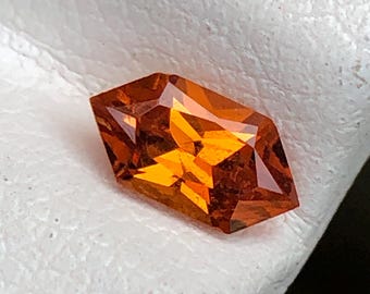 Spessartine Garnet Long Hexagon 6mm 0.60Ct Natural January birthstone For Jewelry