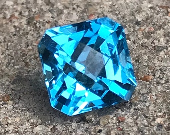 Natural Swiss Blue Topaz, 7 MM Swiss Blue Topaz octagon, November Birthstone, 2.65 Carat, Blue Topaz For jewellery, Blue topaz Fancy Cut